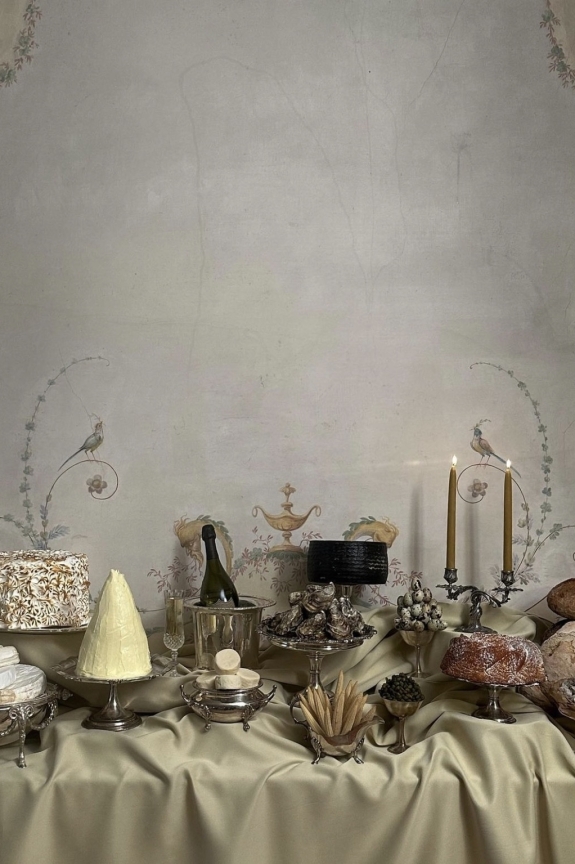 Classical European for Wedding Decor | Draped Fabrics, Candles, and Antique Silverware