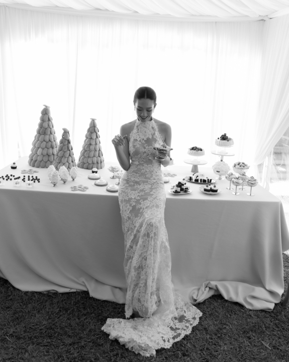 Romantic Wedding in the Garden by Day, Moody Red Event  by Night