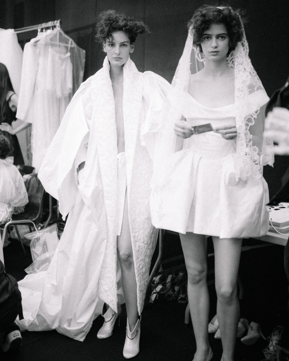 Backstage at Vivienne Westwood's Debut Bridal Runway Show