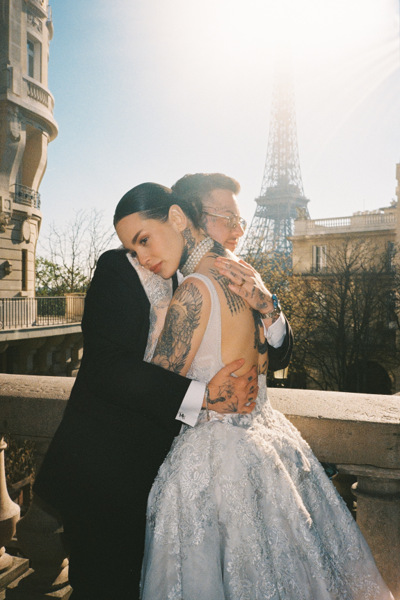 LGBTQIA+ Influencer Couple's Chic Parisian Elopement