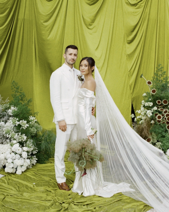 A Bold Destination Wedding in Umbria with Chartreuse Drapery & a Surprise Movie Moment