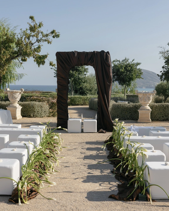 A Modern Coastal Wedding with a Mocha Altar in Altea, Spain