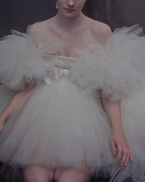 Backstage at Giambattista Valli's Debut Bridal Runway