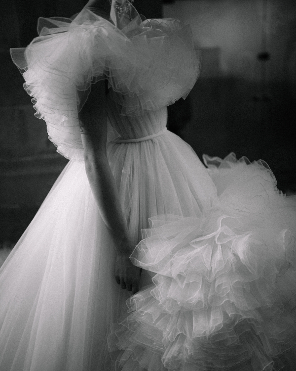 Backstage at Giambattista Valli's Debut Bridal Runway