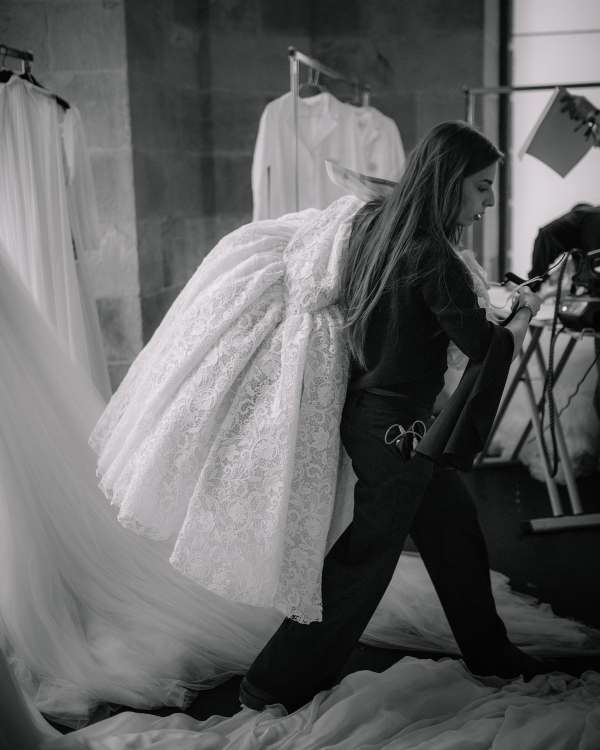 Backstage at Giambattista Valli's Debut Bridal Runway