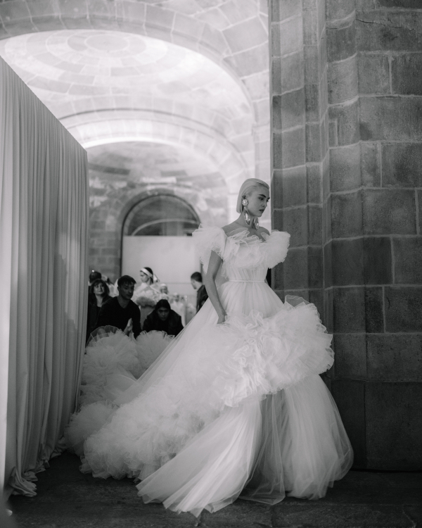Backstage at Giambattista Valli's Debut Bridal Runway