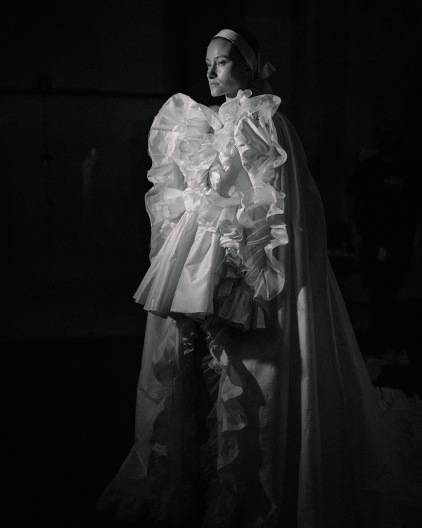 Backstage at Giambattista Valli's Debut Bridal Runway
