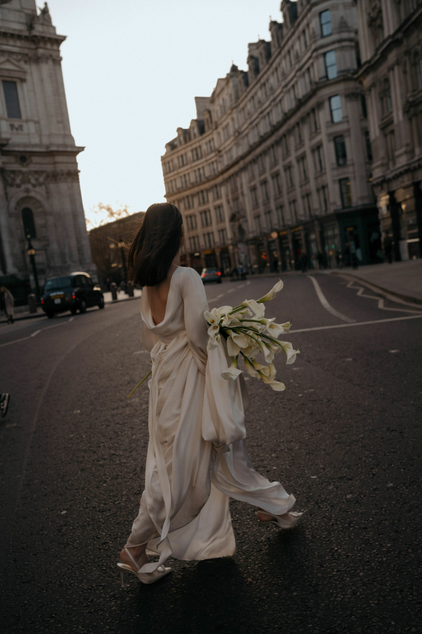 A Symphony of Silk, Light and Flowers at a Wedding Photo Shoot