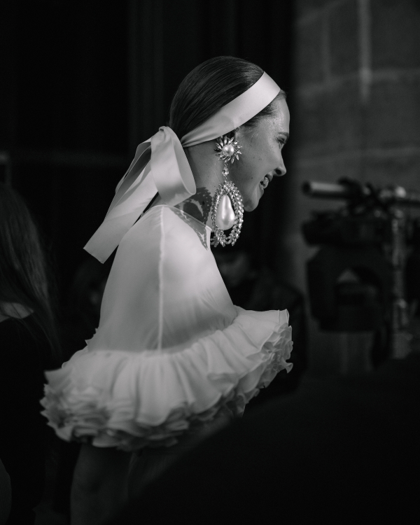 Backstage at Giambattista Valli's Debut Bridal Runway