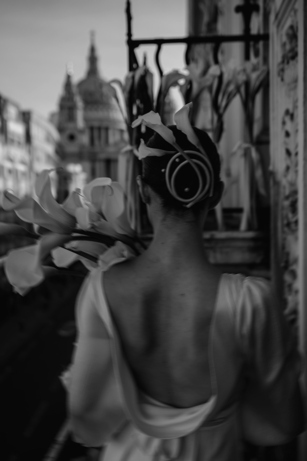 A Symphony of Silk, Light and Flowers at a Wedding Photo Shoot