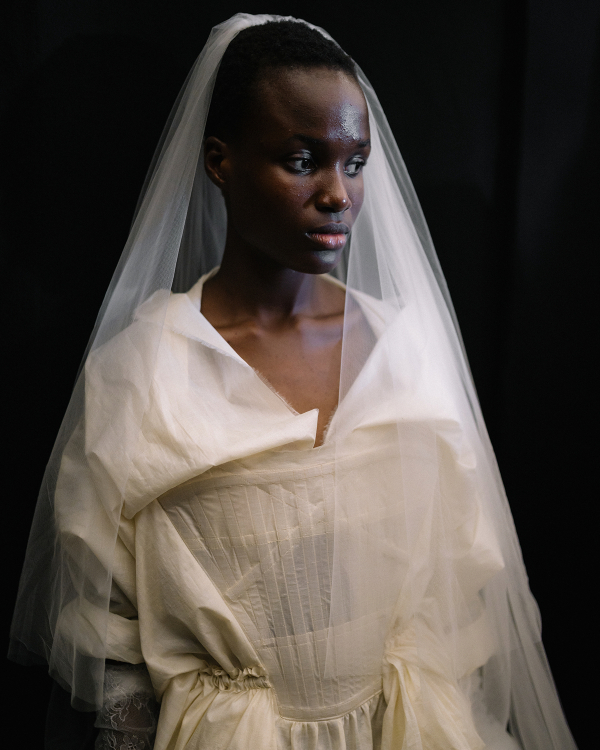 Backstage at Vivienne Westwood's Debut Bridal Runway