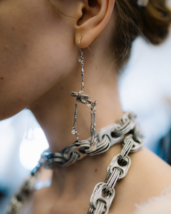 Backstage at Vivienne Westwood's Debut Bridal Runway