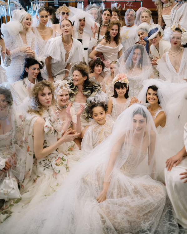 Backstage at Vivienne Westwood's Debut Bridal Runway