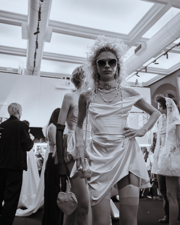 Backstage at Vivienne Westwood's Debut Bridal Runway