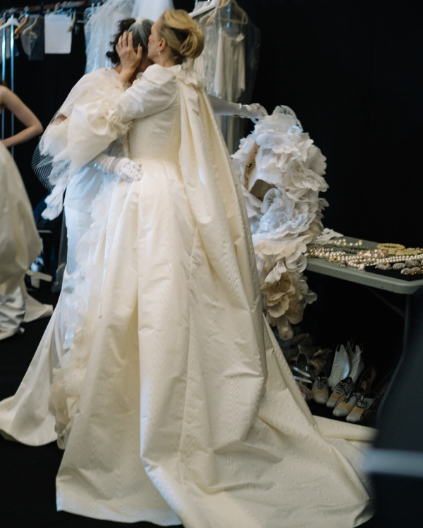 Backstage at Vivienne Westwood's Debut Bridal Runway