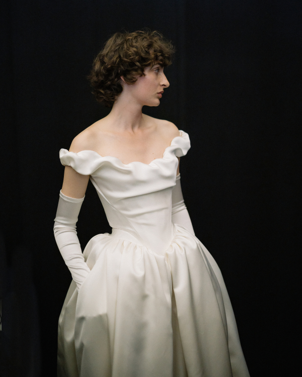 Backstage at Vivienne Westwood's Debut Bridal Runway