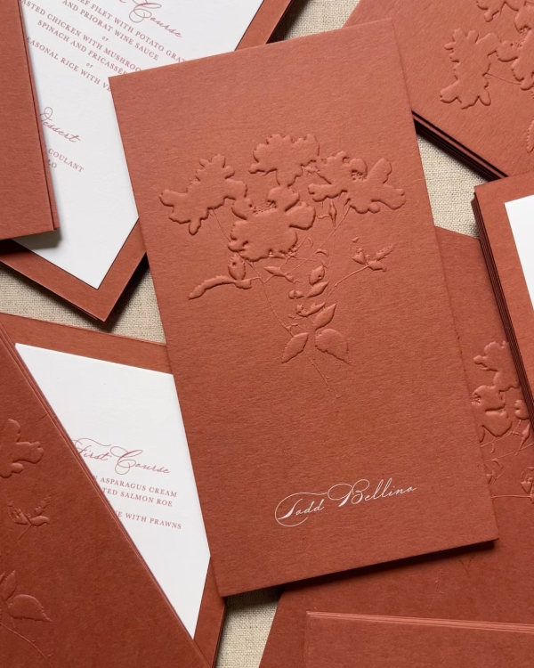 32 Blind Embossed Stationery Ideas for Weddings and Beyond