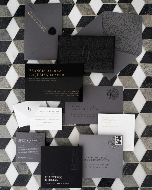 Dark and Moody Celebration in Dallas, Texas | Interview with Grooms: Dating, Engagement, and Wedding Preparation