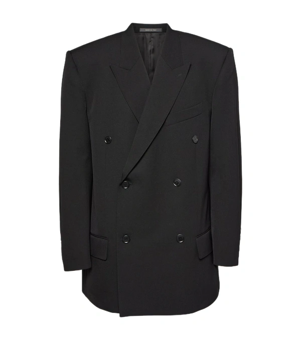 <a href="https://www.mytheresa.com/us/en/men/balenciaga-wool-blazer-black-p00900199">BALENCIAGA Blazer</a> from Mytheresa, $3650