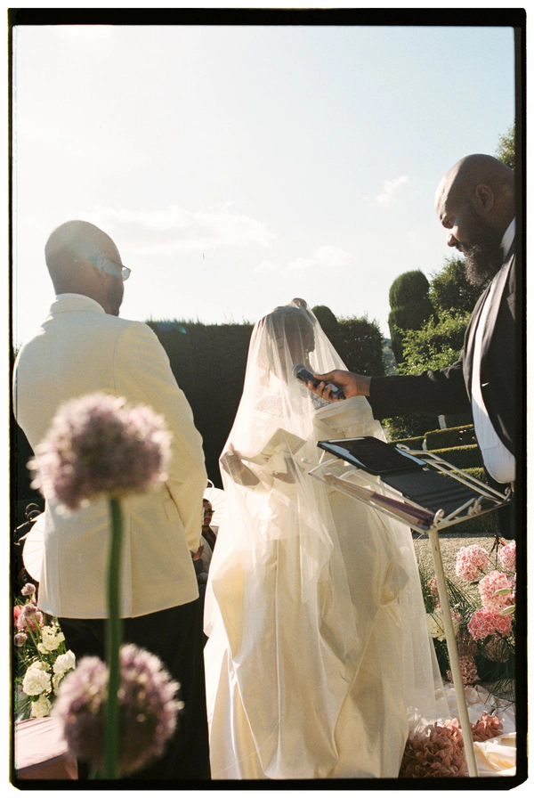 An Event Stylist’s Magical Italian Garden Wedding with a Vintage Red Ferrari & Forest Reception