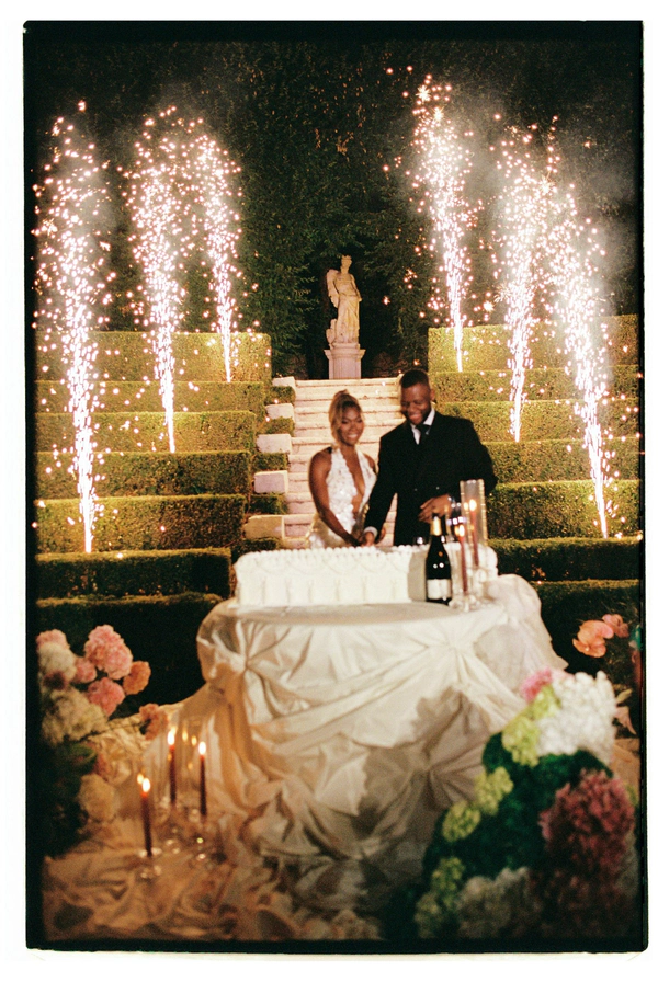 An Event Stylist’s Magical Italian Garden Wedding with a Vintage Red Ferrari & Forest Reception