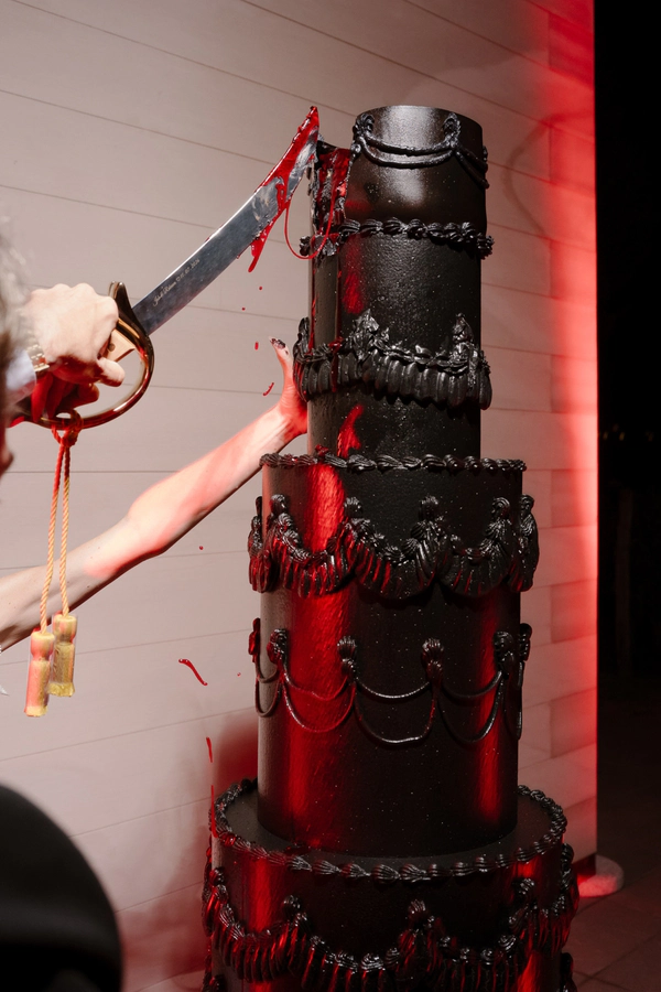 A Surreal Artist’s Italian Wedding with 2,000 Red Roses, a Two-Metre Bleeding Cake & Viktor & Rolf Couture
