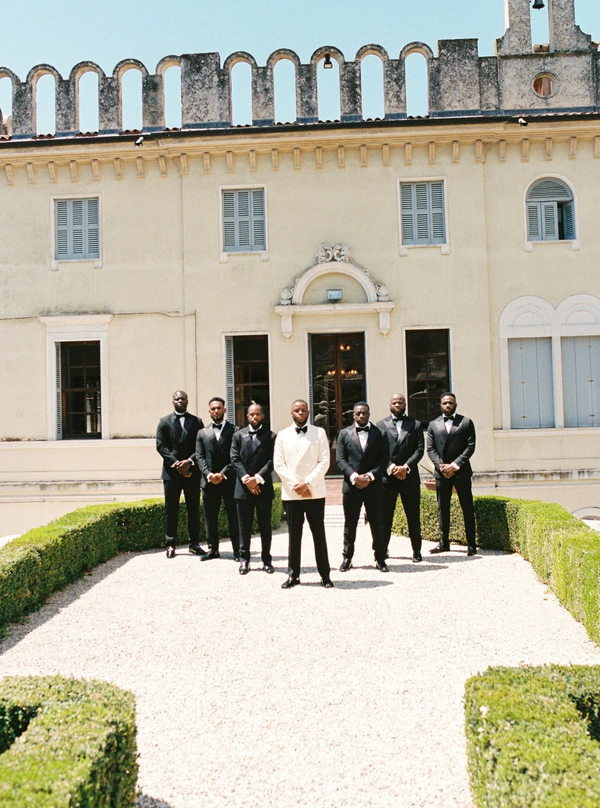 An Event Stylist’s Magical Italian Garden Wedding with a Vintage Red Ferrari & Forest Reception