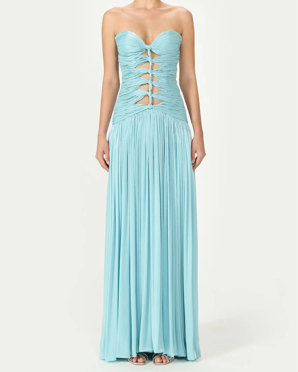 <a href="https://costarellos.com/collections/dresses/products/minari-lurex-georgette-strapless-gown">COSTARELLOS Minari Lurex Georgette Strapless Gown</a>, $2,540