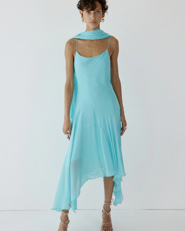 <a href="https://www.delavali.com/products/komi-midi-dress-in-aqua-blue-viscose-georgette">DE LA VALI Komi Midi Dress</a>, $770