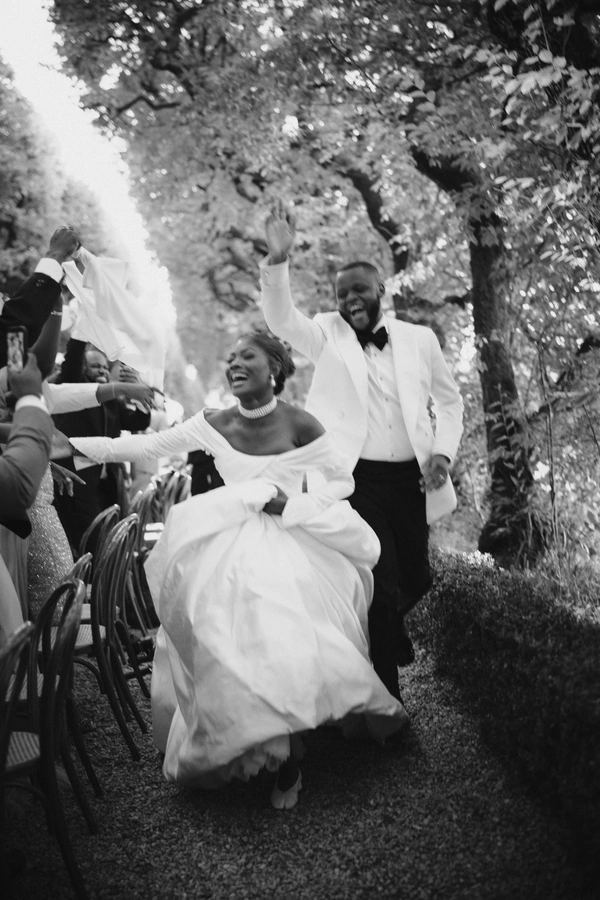 An Event Stylist’s Magical Italian Garden Wedding with a Vintage Red Ferrari & Forest Reception