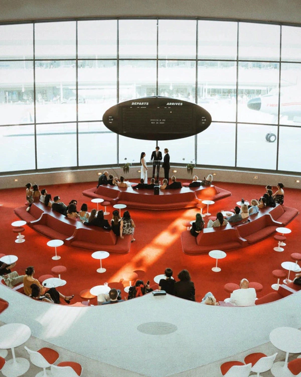 <a href="https://www.instagram.com/twahotel/" rel="noopener noreferrer" target="_blank">TWA Hotel</a>, Photography: <a href="https://www.instagram.com/p/C8CuGAdOGfH/?img_index=1" rel="noopener noreferrer" target="_blank">From the Daisies</a>