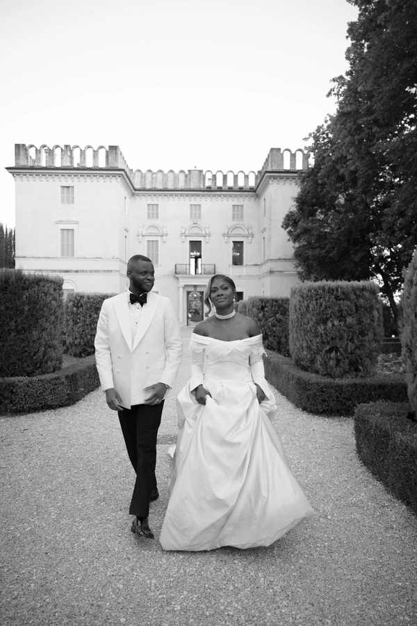An Event Stylist’s Magical Italian Garden Wedding with a Vintage Red Ferrari & Forest Reception