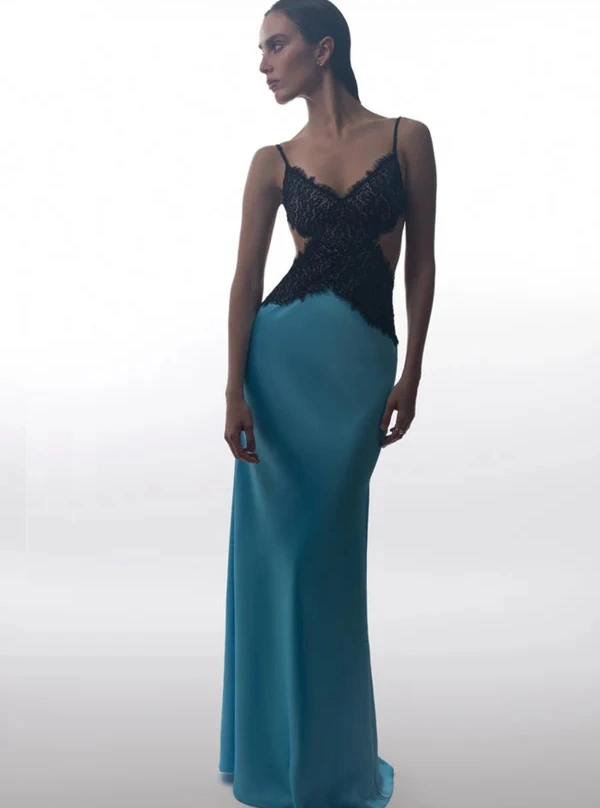 <a href="https://therasario.com/products/chiffon-and-velvet-maxi-dress-with-a-bow-turquoise-black?_pos=3&amp;_fid=fc18234da&amp;_ss=c">ROSARIO Satin and Lace Maxi Dress</a>, $2,100