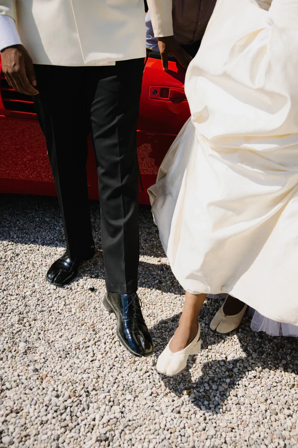 An Event Stylist’s Magical Italian Garden Wedding with a Vintage Red Ferrari & Forest Reception