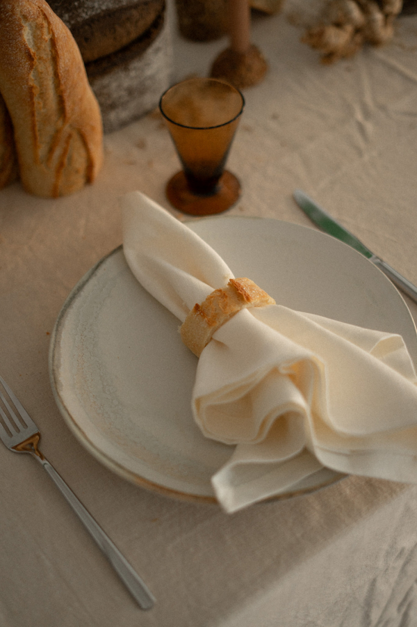 Stylish Tablescapes: Bread Candles, Flowers & Croissants