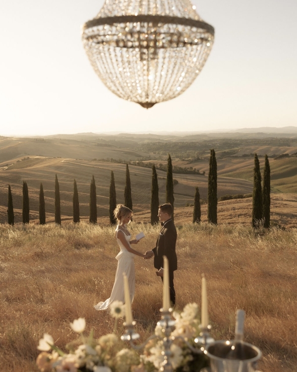 An Elevated Elopement in Tuscany with Vintage Bridal
