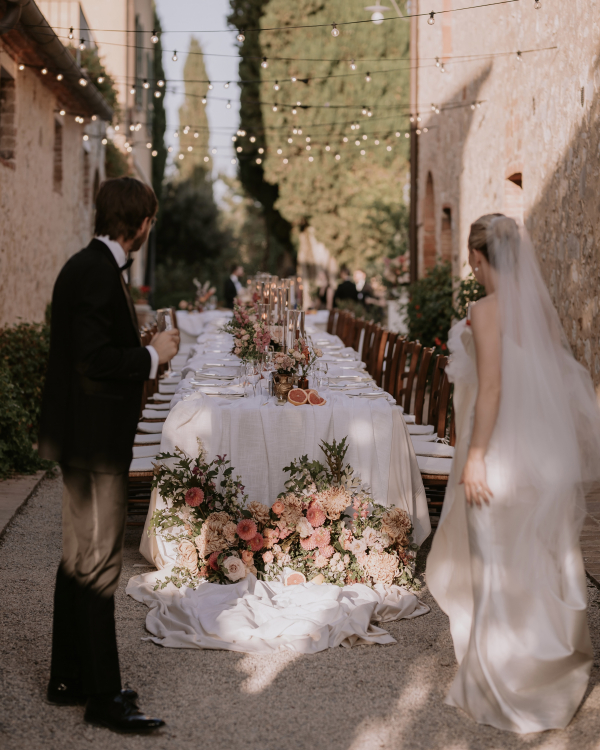 Elegant Destination Wedding in Borgo Casabianca | Mariana & Tom Outdoor Wedding Ceremony in Tuscany