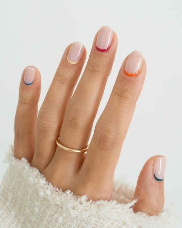 26 French Manicure Ideas | Summer French Tips Designs | White Nails & With Color | Diagonal French