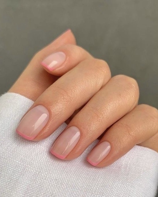 26 French Manicure Ideas | Summer French Tips Designs | White Nails & With Color | Diagonal French