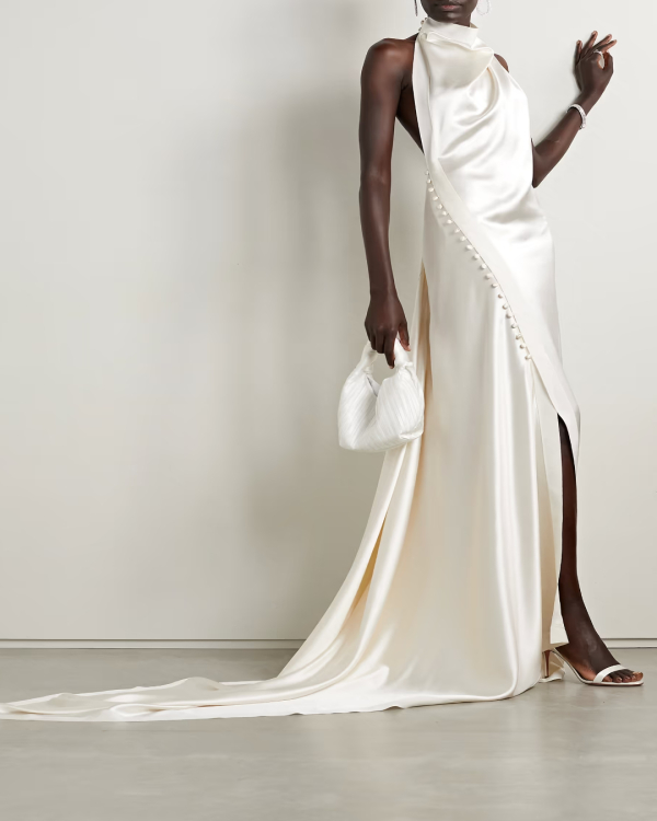 Top 11 Silk Bridal Gowns | Danielle Frankel Sasha | Summer White Silk Dresses for Weddings