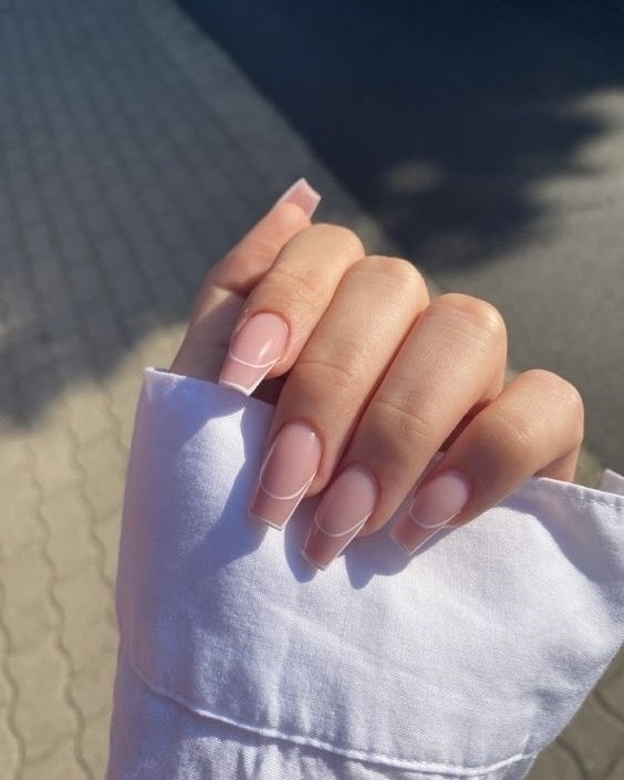 26 French Manicure Ideas | Summer French Tips Designs | White Nails & With Color | Diagonal French