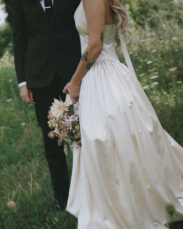 Beautiful Flower Themed Wedding in Accord, New York | Bride in Danielle Frankel Dress