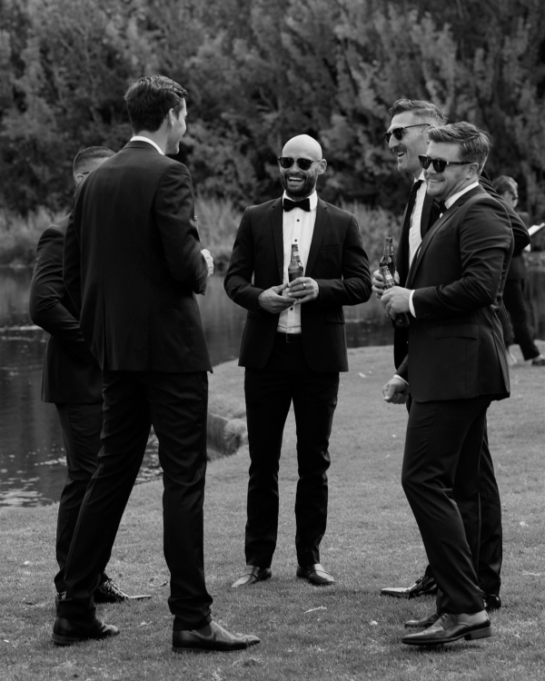 Romantic Wedding in the Garden by Day, Moody Red Event  by Night