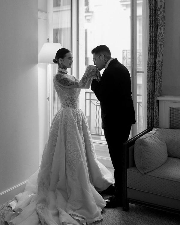 LGBTQIA+ Influencer Couple's Chic Parisian Elopement