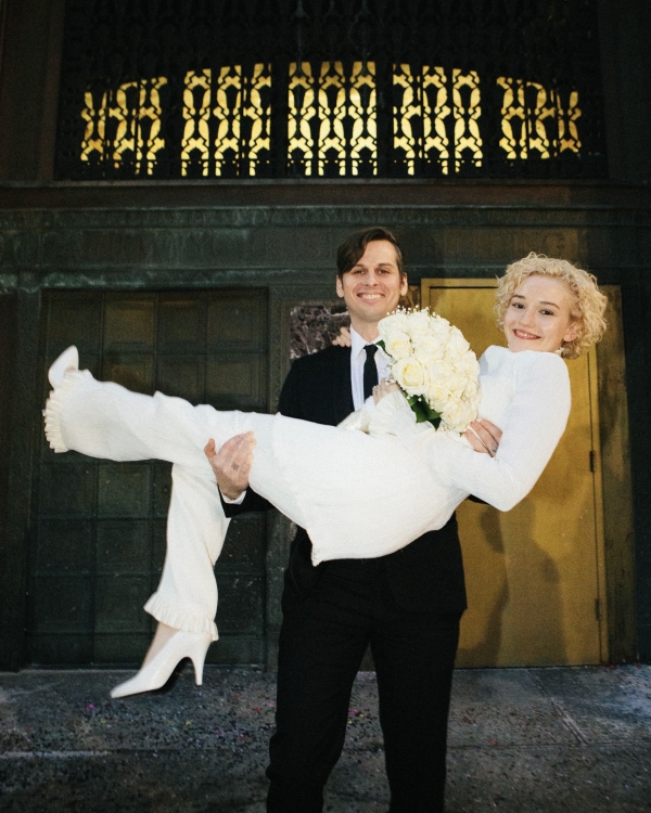 Julia Garner and Mark Foster Wedding | Wedding Dress, Venue, Outfits, Husband