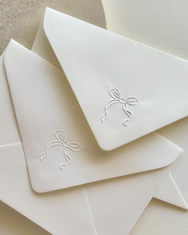 32 Blind Embossed Stationery Ideas for Weddings and Beyond