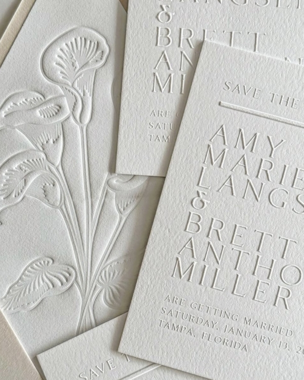 32 Blind Embossed Stationery Ideas for Weddings and Beyond