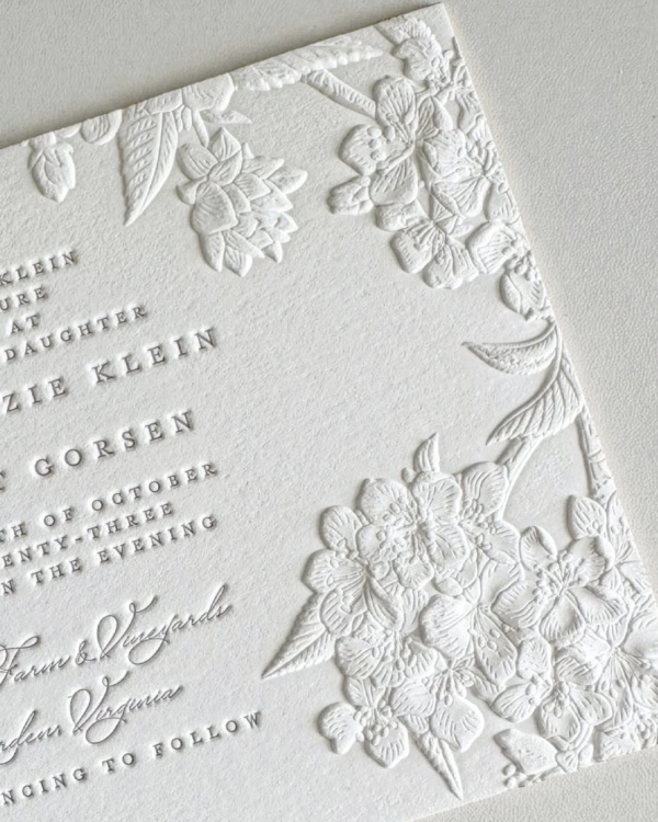 32 Blind Embossed Stationery Ideas for Weddings and Beyond