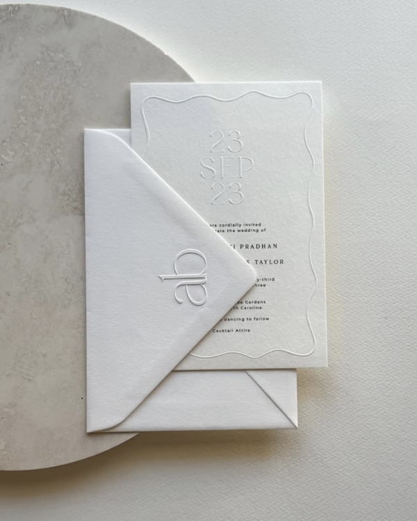 32 Blind Embossed Stationery Ideas for Weddings and Beyond