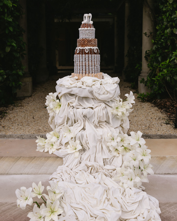 Floral Poise and Draped Drama